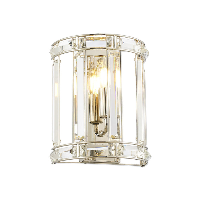 Nelson Lighting NL99959 Char 1 Light Wall Light Polished Nickel Clear