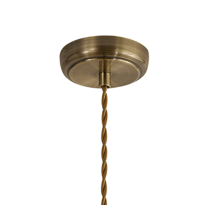 Nelson Lighting NL85369 Corfu 1 Light Small Pendant Antique Brass Satin Nickel