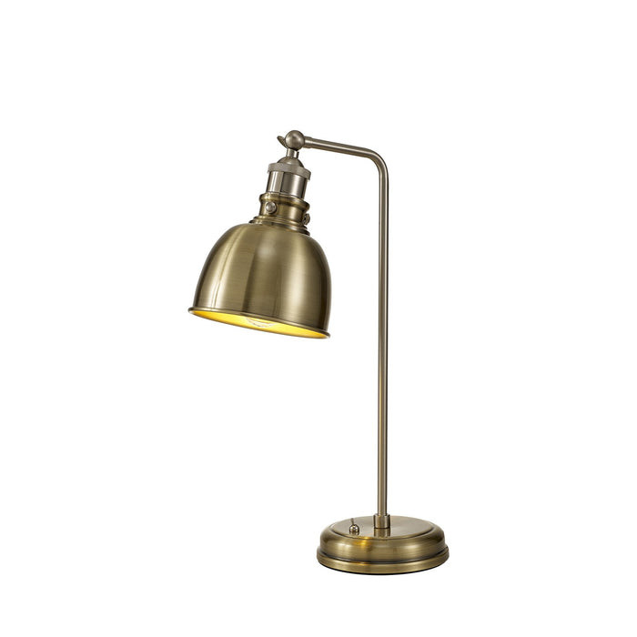 Nelson Lighting NL85419 Corfu 1 Light Table Lamp Antique Brass Satin Nickel