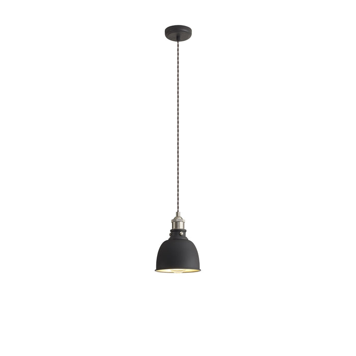 Nelson Lighting NL85439 Corfu 1 Light Small Pendant Graphite Satin Nickel