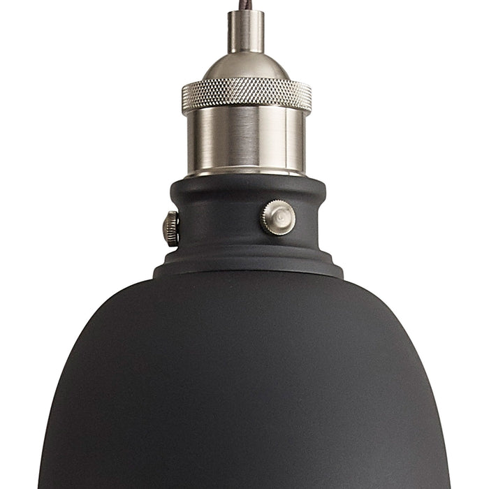 Nelson Lighting NL85439 Corfu 1 Light Small Pendant Graphite Satin Nickel