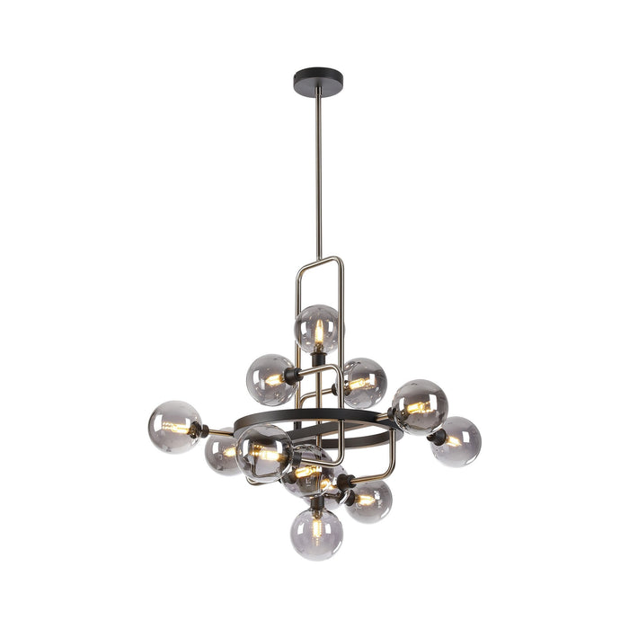 Nelson Lighting NL90839 Dylon 12 Light Pendant Graphite Satin Nickel