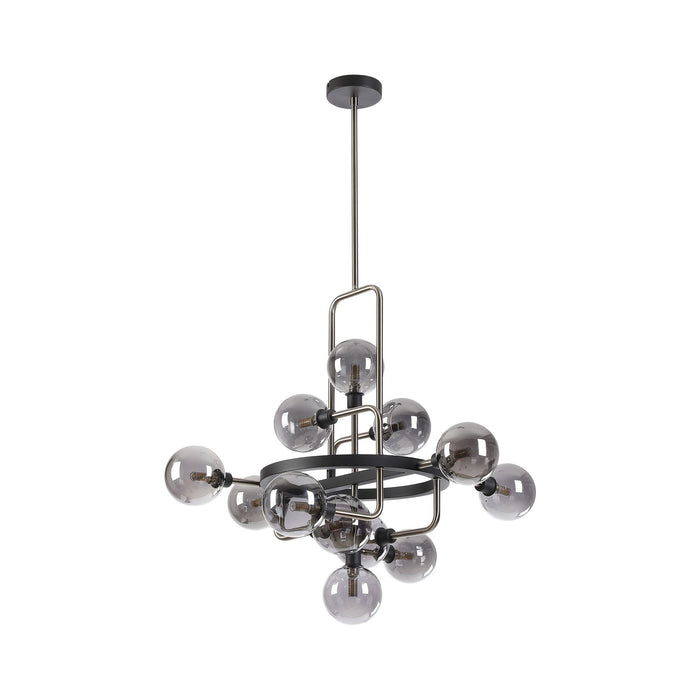 Nelson Lighting NL90839 Dylon 12 Light Pendant Graphite Satin Nickel