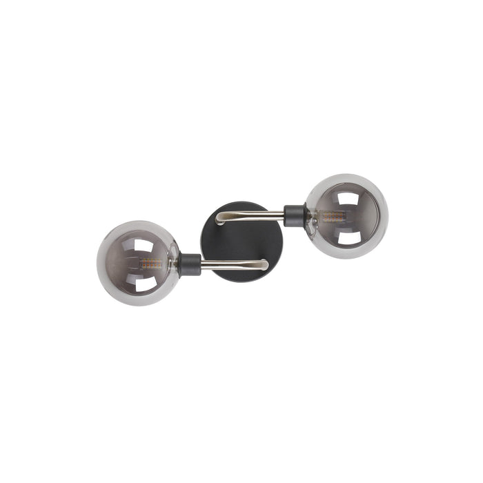 Nelson Lighting NL90849 Dylon 2 Light Wall Light Graphite Satin Nickel