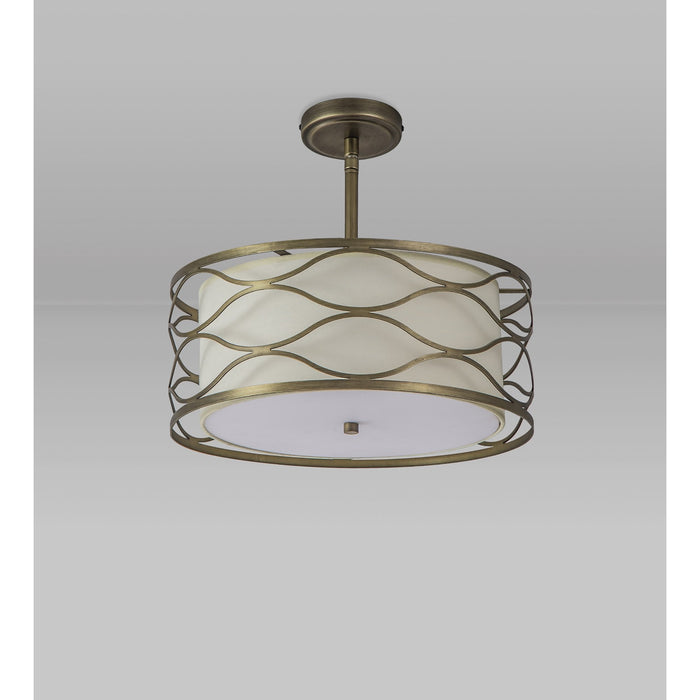 Nelson Lighting NL83669 Ebans 5 Light Pendant/Ceiling Light Aged Gold