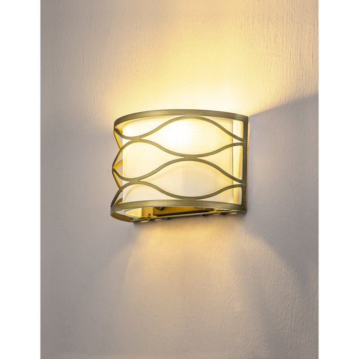 Nelson Lighting NL83689 Ebans 2 Light Wall Light Aged Gold