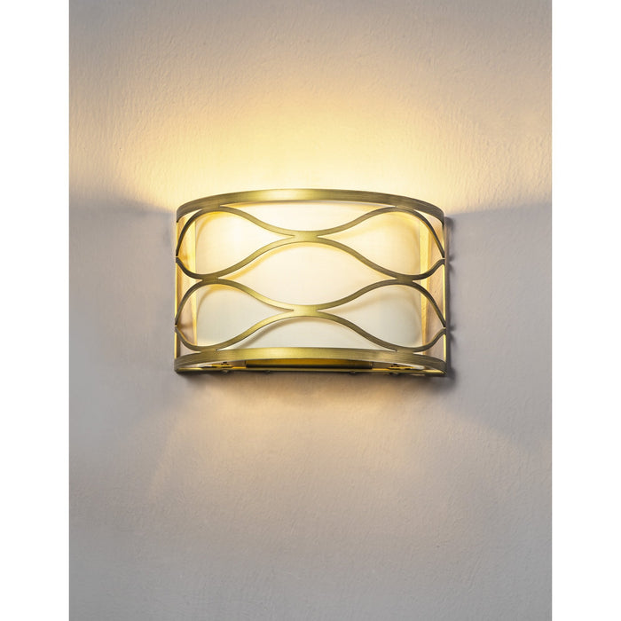 Nelson Lighting NL83689 Ebans 2 Light Wall Light Aged Gold