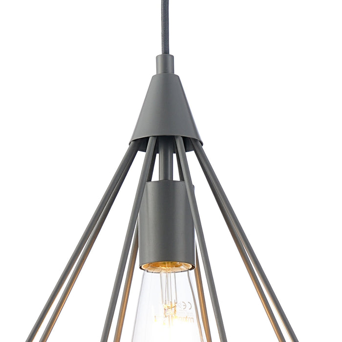 Nelson Lighting NL93839 Eros 1 Light Large Diamond Pendant Matt Grey