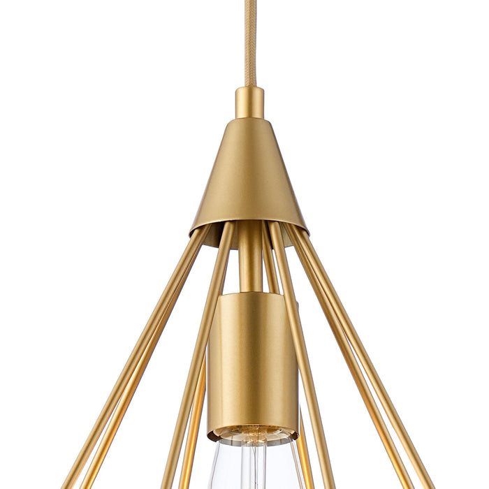 Nelson Lighting NL93849 Eros 1 Light Small Diamond Pendant Gold