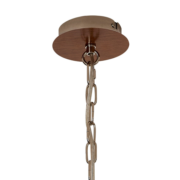 Nelson Lighting NL92559 Icart 4 Light Pendant Walnut Polished Nickel