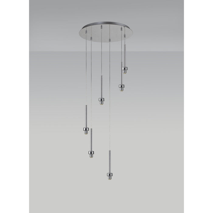 Nelson Lighting NL76129 Iona 6 Light Round Pendant Polished Chrome