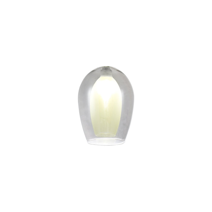 Nelson Lighting NL84589 Iona Shade Smoke Plated Frosted White