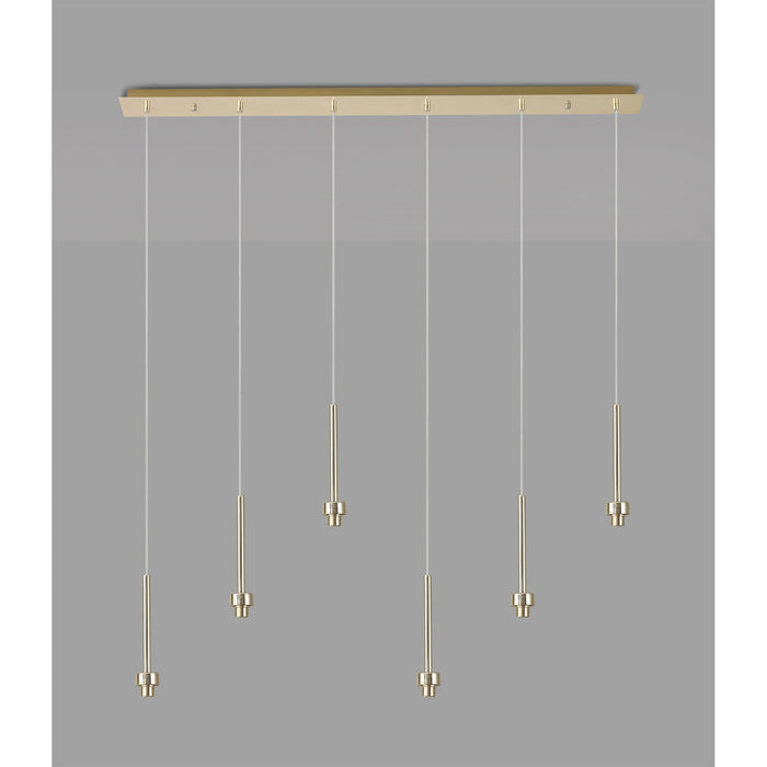 Nelson Lighting NL84739 Iona 6 Light Linear Pendant French Gold Matt Gold