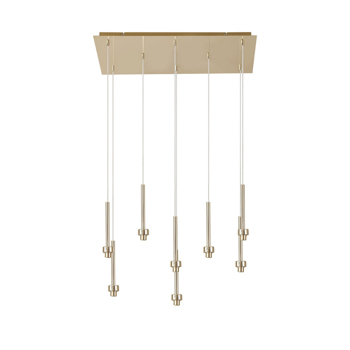 Nelson Lighting NL84749 Iona 8 Light Rectangle Pendant French Gold Matt Gold