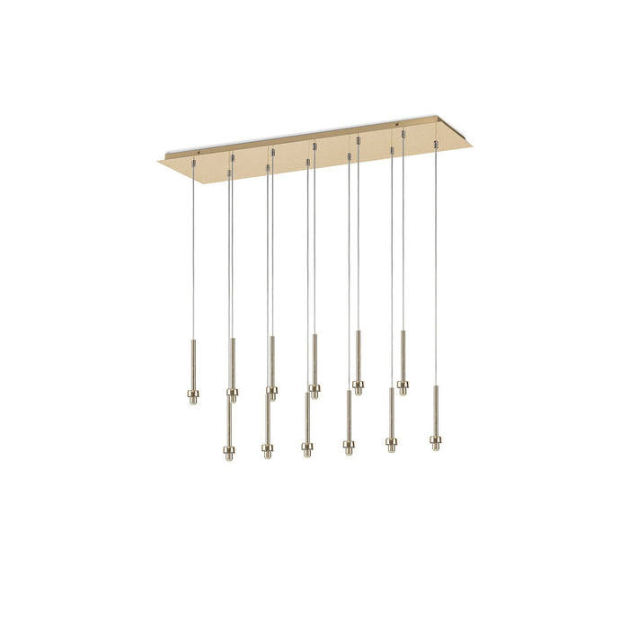 Nelson Lighting NL84759 Iona 12 Light Linear Pendant French Gold Matt Gold