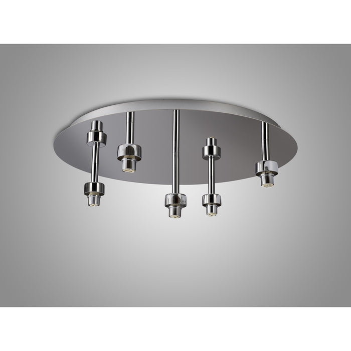 Nelson Lighting NL87549 Iona 5 Light Flush Ceiling Light Polished Chrome