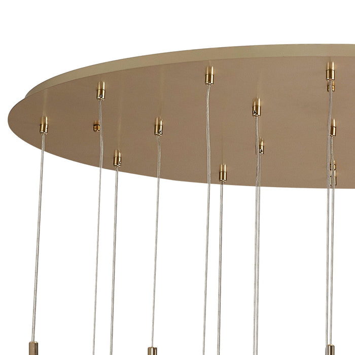 Nelson Lighting NL90509 Iona 19 Light Oval Pendant French Gold Matt Gold