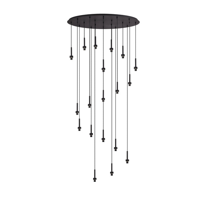 Nelson Lighting NL90519 Iona 19 Light Oval Pendant Satin Black