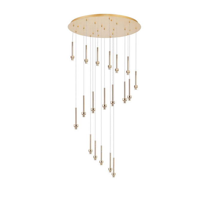 Nelson Lighting NL92669 Iona 19 Light Round Pendant French Gold Matt Gold