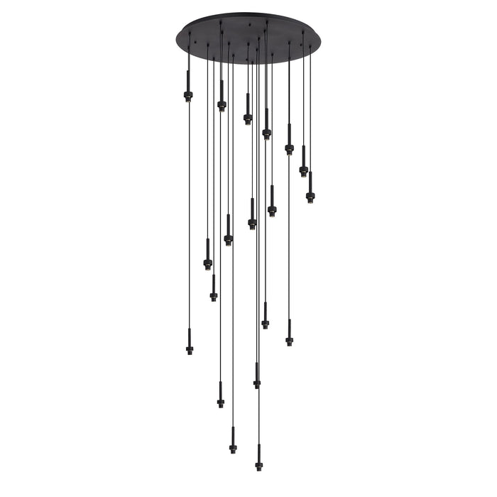 Nelson Lighting NL92679 Iona 19 Light Round Pendant Satin Black