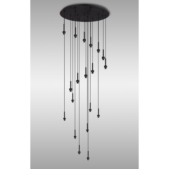 Nelson Lighting NL92679 Iona 19 Light Round Pendant Satin Black