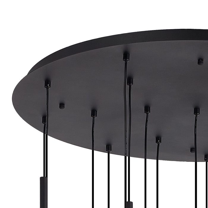 Nelson Lighting NL92679 Iona 19 Light Round Pendant Satin Black