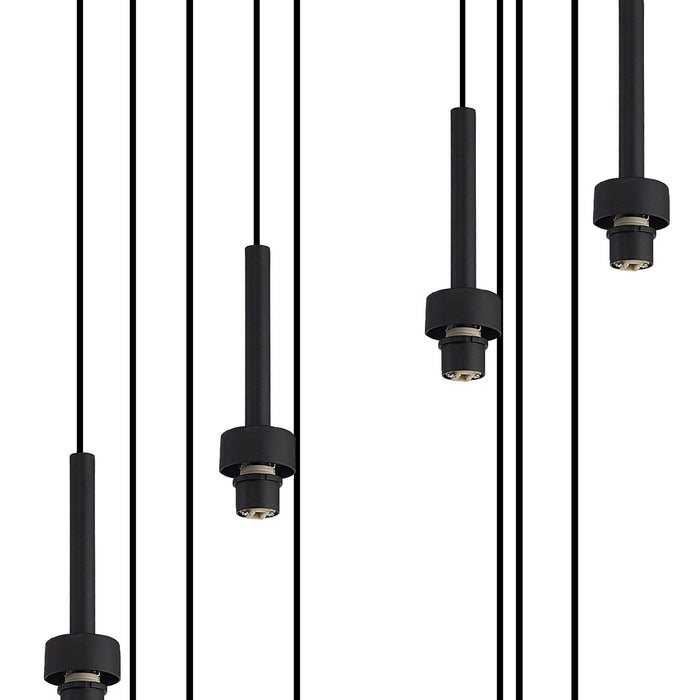 Nelson Lighting NL92679 Iona 19 Light Round Pendant Satin Black