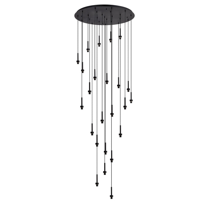 Nelson Lighting NL92699 Iona 24 Light Round Pendant Satin Black