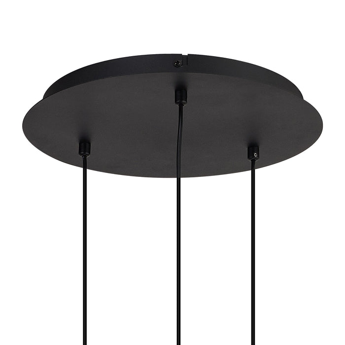 Nelson Lighting NL92729 Iona 3 Light Round Pendant Satin Black