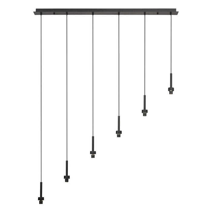 Nelson Lighting NL92759 Iona 6 Light Linear Pendant Satin Black