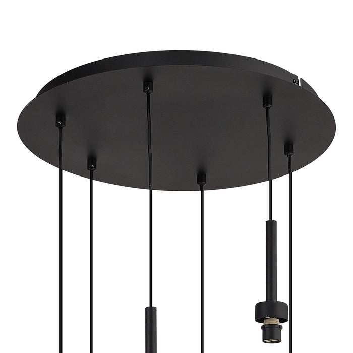 Nelson Lighting NL92769 Iona 6 Light Round Pendant Satin Black