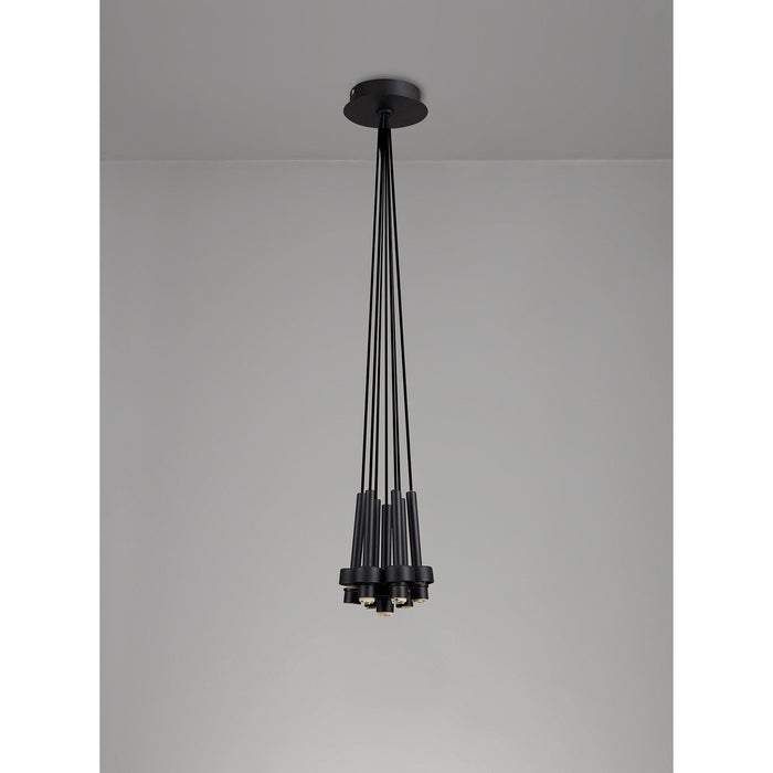 Nelson Lighting NL92779 Iona 7 Light Pendant Satin Black