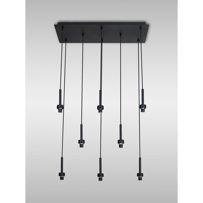 Nelson Lighting NL92789 Iona 8 Light Pendant Satin Black