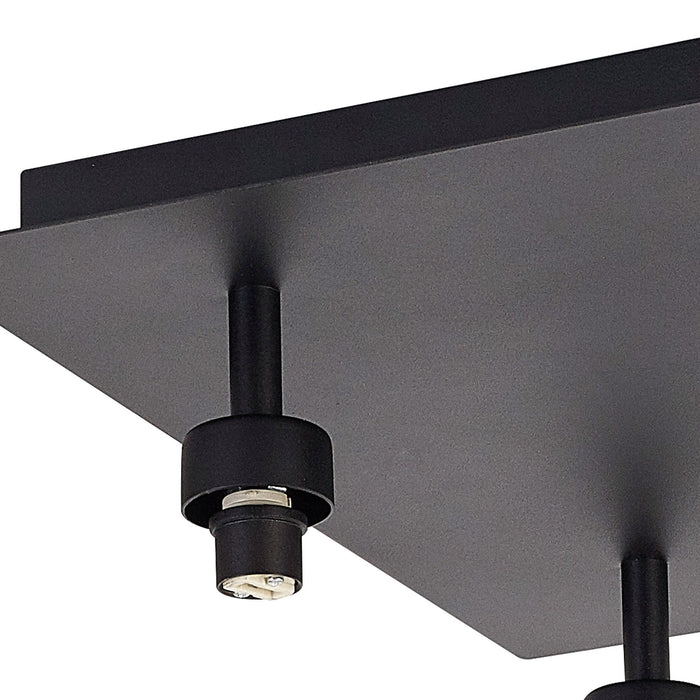 Nelson Lighting NL92849 Iona 4 Light Flush Ceiling Light Satin Black