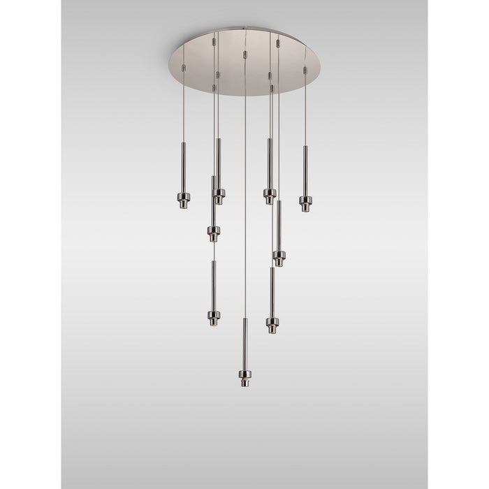 Nelson Lighting NL93009 Iona 9 Light Round Pendant Polished Chrome