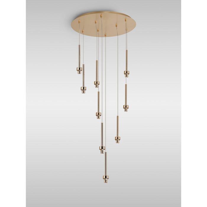 Nelson Lighting NL93019 Iona 9 Light Round Pendant French Gold