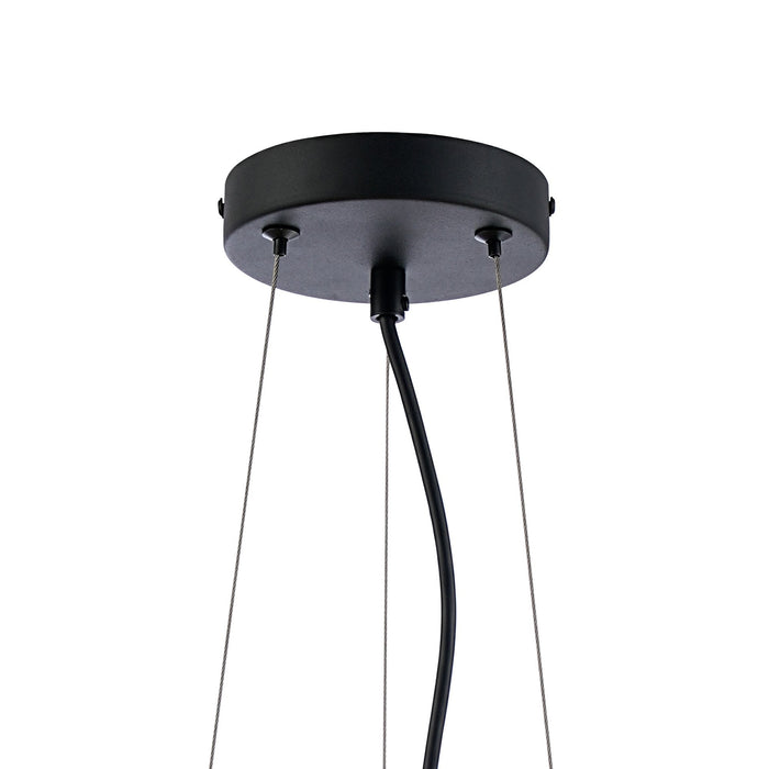 Nelson Lighting NL9498BL/SM9 Kaffer 10 Light Round Pendant Satin Black Smoke