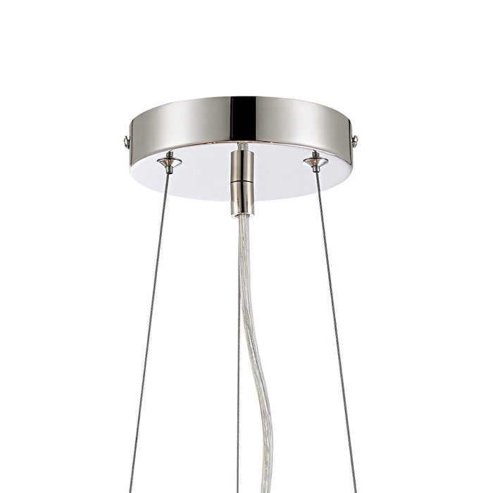 Nelson Lighting NL9498PN/SM9 Kaffer 10 Light Round Pendant Polished Nickel Smoke