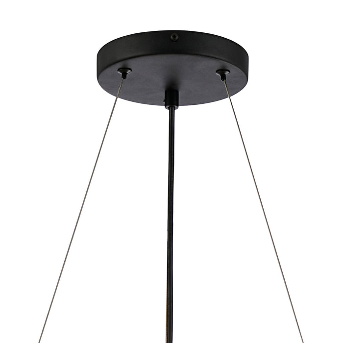 Nelson Lighting NL9500BL/SM9 Kaffer 18 Light Round Pendant Satin Black Smoke