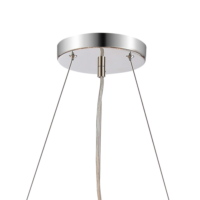 Nelson Lighting NL9500PN/CL9 Kaffer 18 Light Round Pendant Polished Nickel Clear