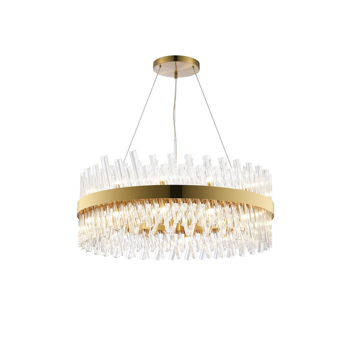 Nelson Lighting NL9502BR/CL9 Kaffer 24 Light Round Pendant Brass Clear