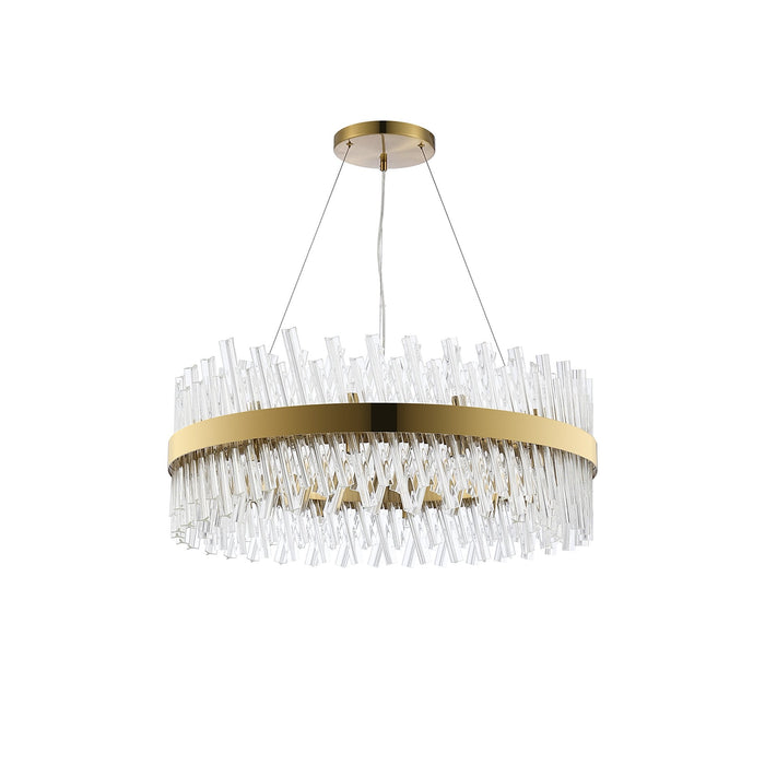 Nelson Lighting NL9502BR/CL9 Kaffer 24 Light Round Pendant Brass Clear