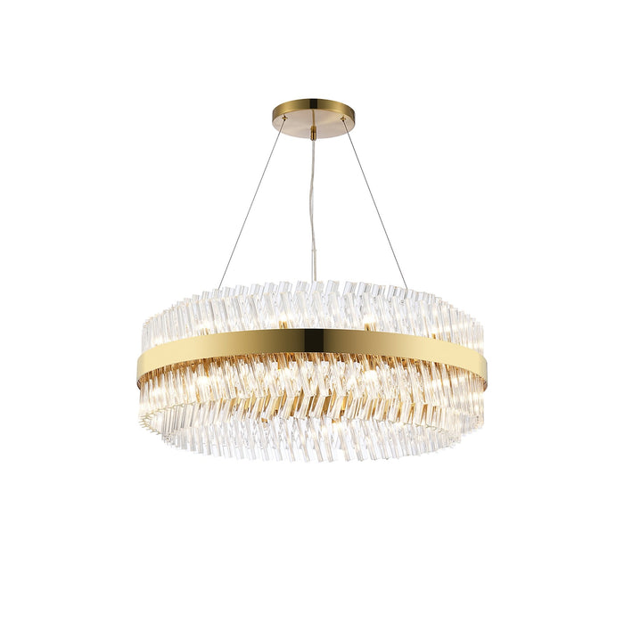 Nelson Lighting NL9502BR/CL9 Kaffer 24 Light Round Pendant Brass Clear