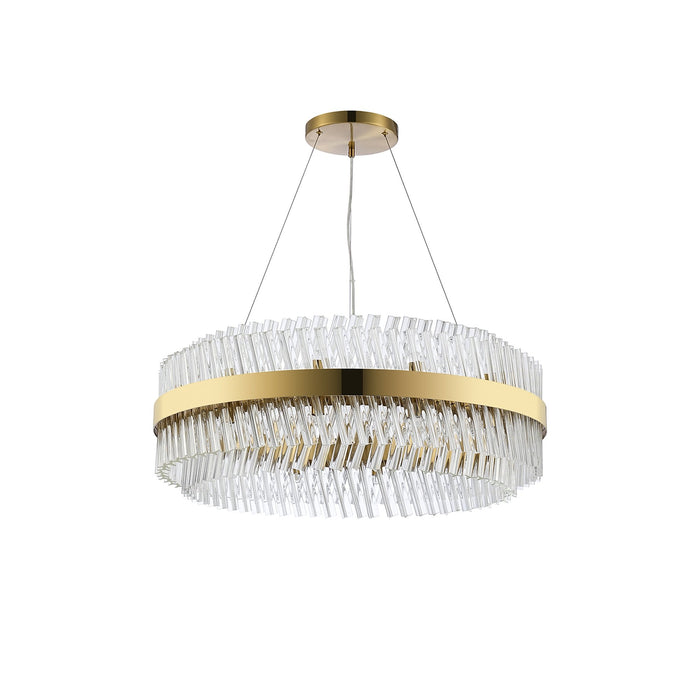 Nelson Lighting NL9502BR/CL9 Kaffer 24 Light Round Pendant Brass Clear