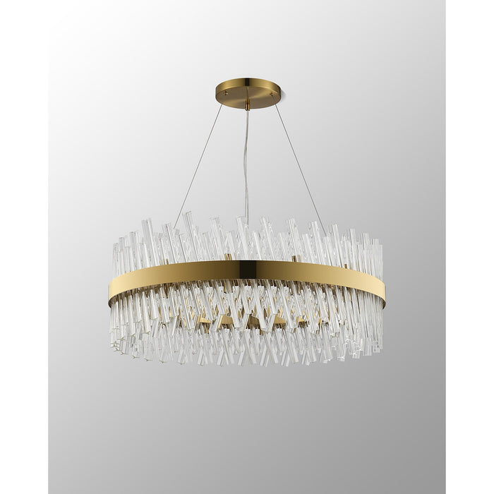 Nelson Lighting NL9502BR/CL9 Kaffer 24 Light Round Pendant Brass Clear