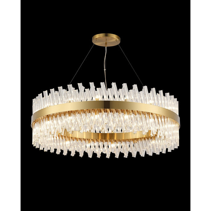 Nelson Lighting NL9504BR/CL9 Kaffer 32 Light Round Pendant Brass Clear