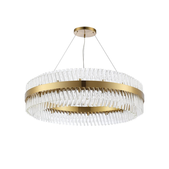 Nelson Lighting NL9504BR/CL9 Kaffer 32 Light Round Pendant Brass Clear