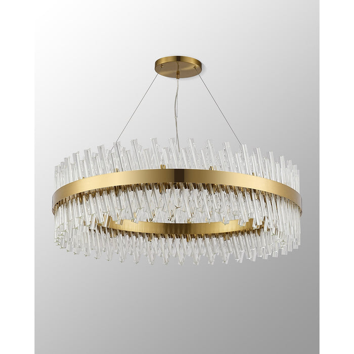 Nelson Lighting NL9504BR/CL9 Kaffer 32 Light Round Pendant Brass Clear