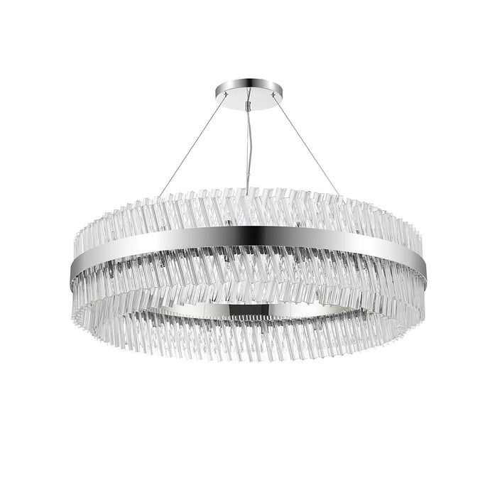 Nelson Lighting NL9504PN/CL9 Kaffer 32 Light Round Pendant Polished Nickel Clear