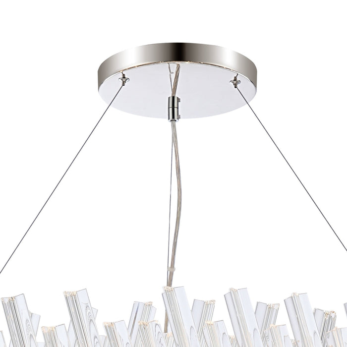 Nelson Lighting NL9504PN/CL9 Kaffer 32 Light Round Pendant Polished Nickel Clear